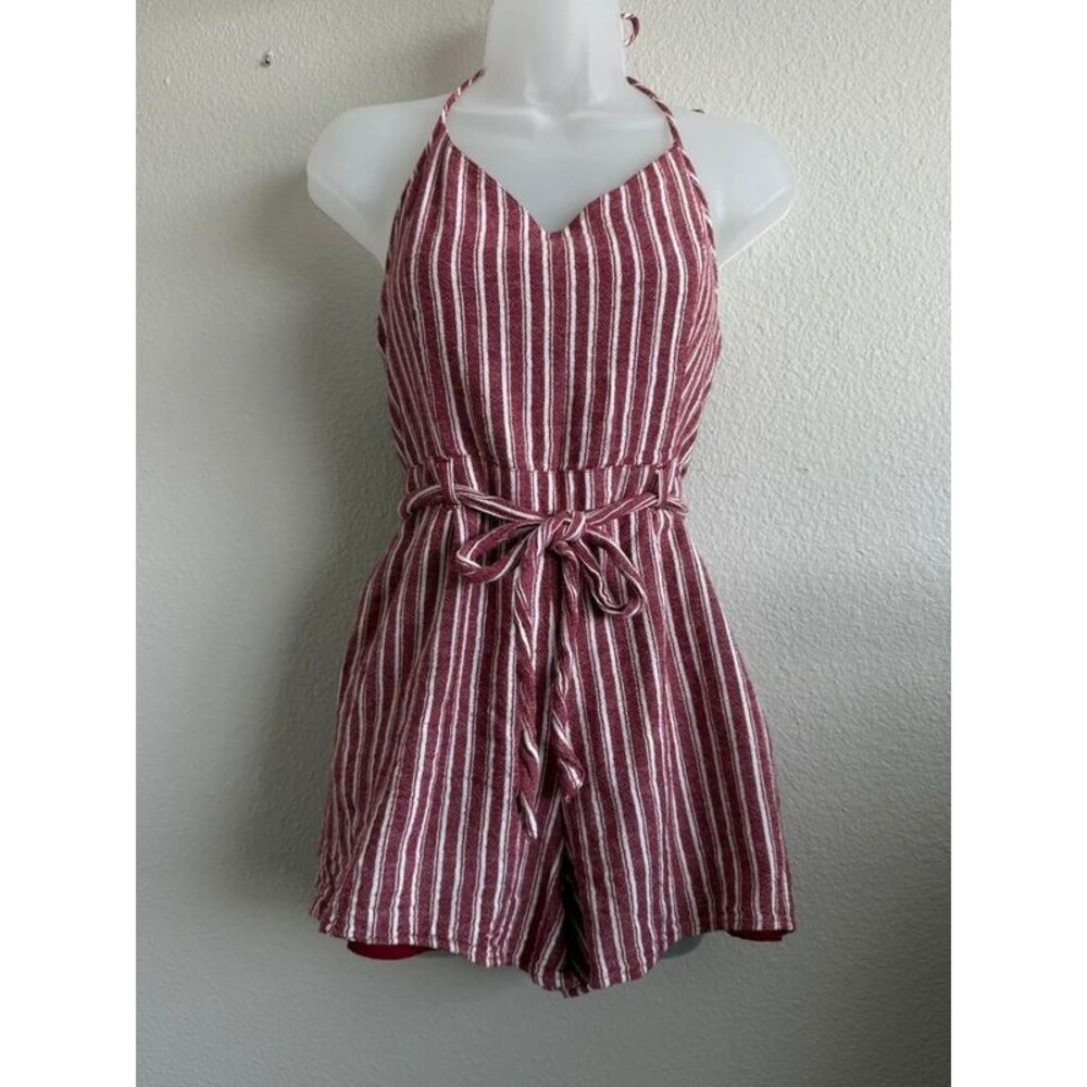 Hollister Stripped holiday romper with pockets small